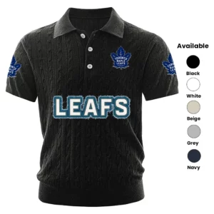 Toronto Maple Leafs Polo Shirt Men Knitted Top Texture, Short Sleeve
