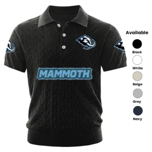 Utah Hockey Club Polo Shirt Men Knitted Top Texture, Short Sleeve