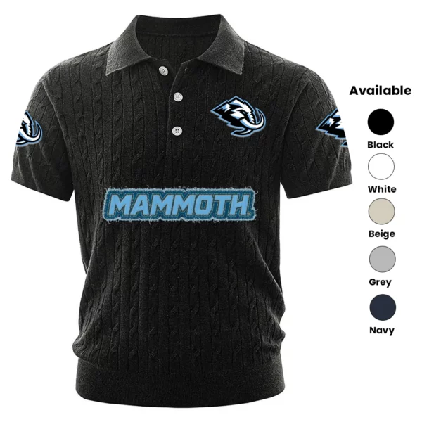 Utah Hockey Club Polo Shirt Men Knitted Top Texture, Short Sleeve