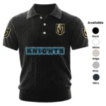Vegas Golden Knights Polo Shirt Men Knitted Top Texture, Short Sleeve
