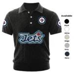 Winnipeg Jets Polo Shirt Men Knitted Top Texture, Short Sleeve