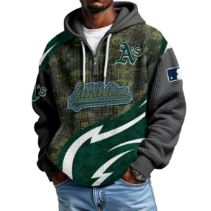 Athletics Men's Waffle Knit Hoodie Quarter Zip New 2026 Limited