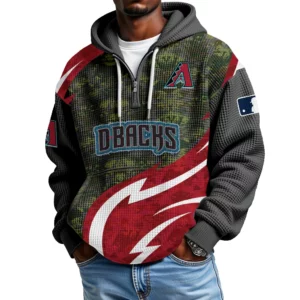 Arizona Diamondbacks Men's Waffle Knit Hoodie Quarter Zip New 2026 Limited
