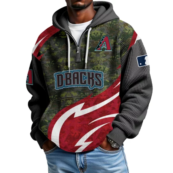 Arizona Diamondbacks Men's Waffle Knit Hoodie Quarter Zip New 2026 Limited
