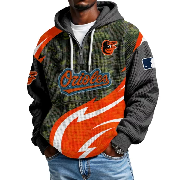 Baltimore Orioles Men's Waffle Knit Hoodie Quarter Zip New 2026 Limited