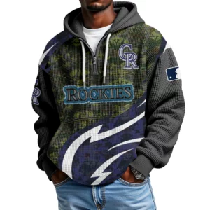 Colorado Rockies Men's Waffle Knit Hoodie Quarter Zip New 2026 Limited