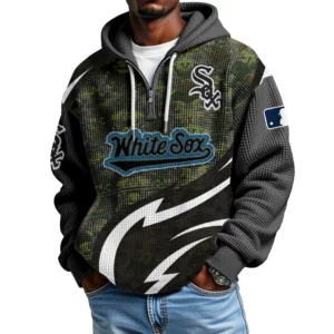 Chicago White Sox Men's Waffle Knit Hoodie Quarter Zip New 2026 Limited