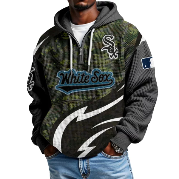 Chicago White Sox Men's Waffle Knit Hoodie Quarter Zip New 2026 Limited