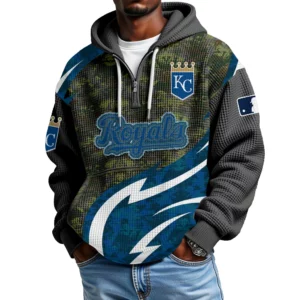 Kansas City Royals Men's Waffle Knit Hoodie Quarter Zip New 2026 Limited
