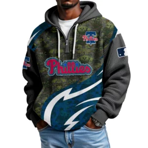Philadelphia Phillies Men's Waffle Knit Hoodie Quarter Zip New 2026 Limited