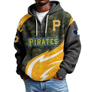 Pittsburgh Pirates Men's Waffle Knit Hoodie Quarter Zip New 2026 Limited