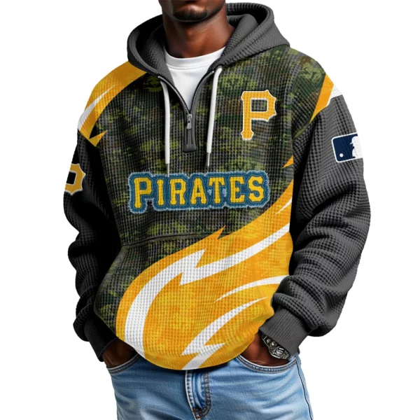 Pittsburgh Pirates Men's Waffle Knit Hoodie Quarter Zip New 2026 Limited