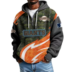 San Francisco Giants Men's Waffle Knit Hoodie Quarter Zip New 2026 Limited