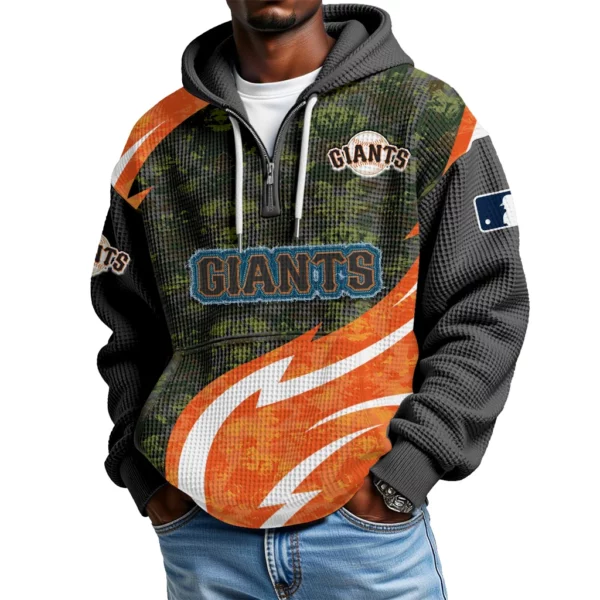 San Francisco Giants Men's Waffle Knit Hoodie Quarter Zip New 2026 Limited