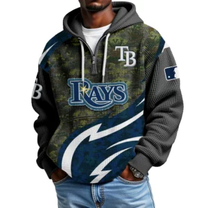 Tampa Bay Rays Men's Waffle Knit Hoodie Quarter Zip New 2026 Limited