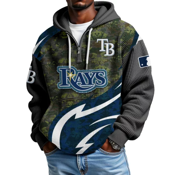 Tampa Bay Rays Men's Waffle Knit Hoodie Quarter Zip New 2026 Limited