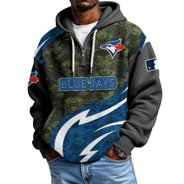 Toronto Blue Jays  Men's Waffle Knit Hoodie Quarter Zip New 2026 Limited