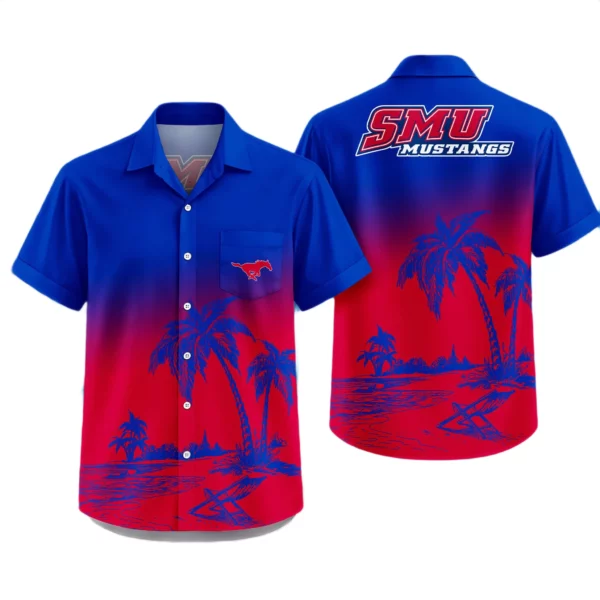 SMU Mustangs Hawaiian Shirt New 2026 Premium Crinkle Textured