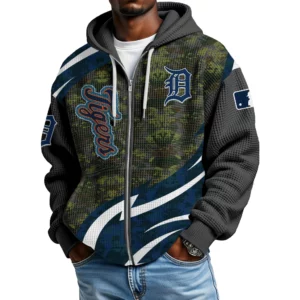 Detroit Tigers Men’s Waffle Knit Full Zip Up Hoodie 2026 Limited