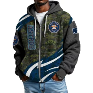 Houston Astros Men’s Waffle Knit Full Zip Up Hoodie 2026 Limited