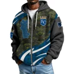 Kansas City Royals Men’s Waffle Knit Full Zip Up Hoodie 2026 Limited