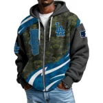Los Angeles Dodgers Men’s Waffle Knit Full Zip Up Hoodie 2026 Limited