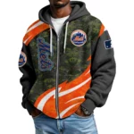 New York Mets Men’s Waffle Knit Full Zip Up Hoodie 2026 Limited