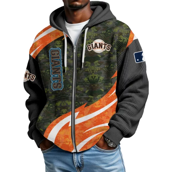 San Francisco Giants Men’s Waffle Knit Full Zip Up Hoodie 2026 Limited