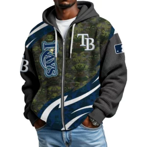 Tampa Bay Rays Men’s Waffle Knit Full Zip Up Hoodie 2026 Limited