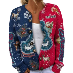 Atlanta Braves Women’s Knit Cardigan Sweater New 2026 Customize Name