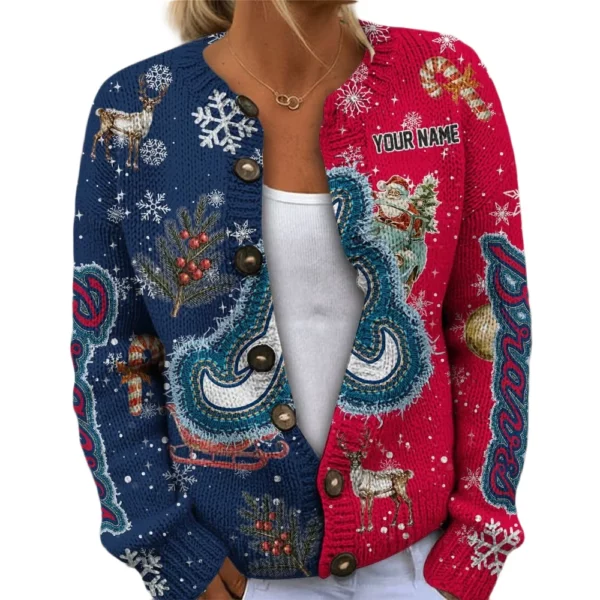 Atlanta Braves Women’s Knit Cardigan Sweater New 2026 Customize Name