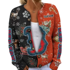 Boston Red Sox Women’s Knit Cardigan Sweater New 2026 Customize Name
