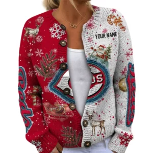 Cincinnati Reds Women’s Knit Cardigan Sweater New 2026 Customize Name