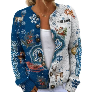 Los Angeles Dodgers Women’s Knit Cardigan Sweater New 2026 Customize Name