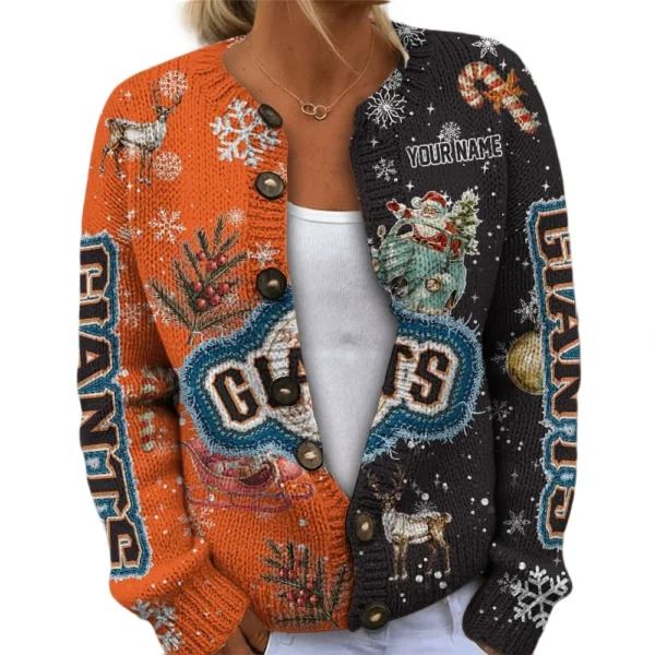 San Francisco Giants Women’s Knit Cardigan Sweater New 2026 Customize Name