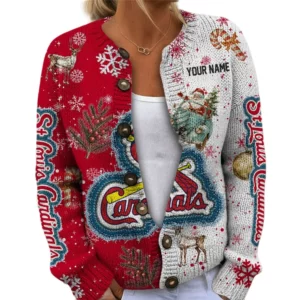 St. Louis Cardinals Women’s Knit Cardigan Sweater New 2026 Customize Name