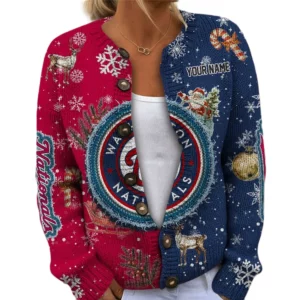 Washington Nationals Women’s Knit Cardigan Sweater New 2026 Customize Name