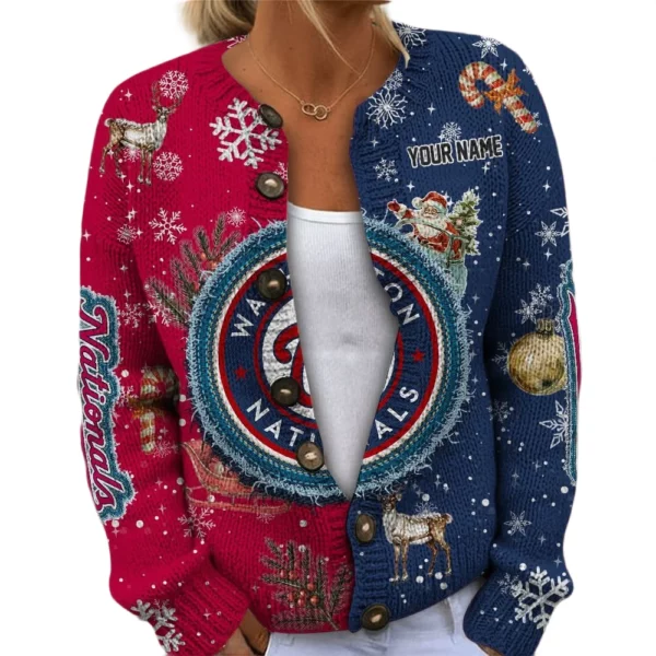 Washington Nationals Women’s Knit Cardigan Sweater New 2026 Customize Name