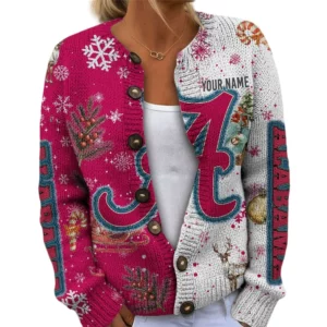 Alabama Crimson Tide Women’s Knit Cardigan Sweater New 2026 Customize Name