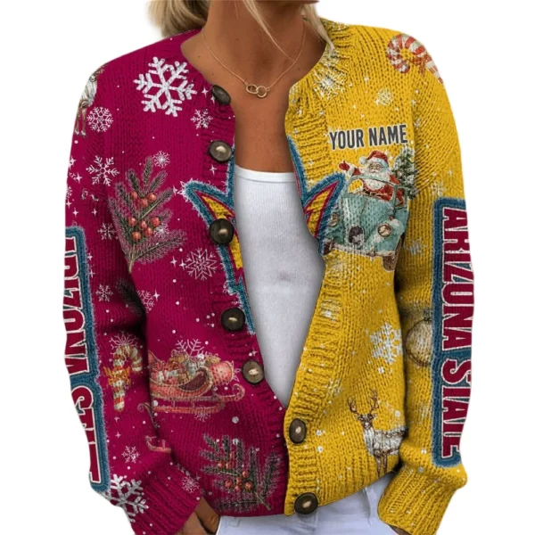 Arizona State Sun Devils Women’s Knit Cardigan Sweater New 2026 Customize Name
