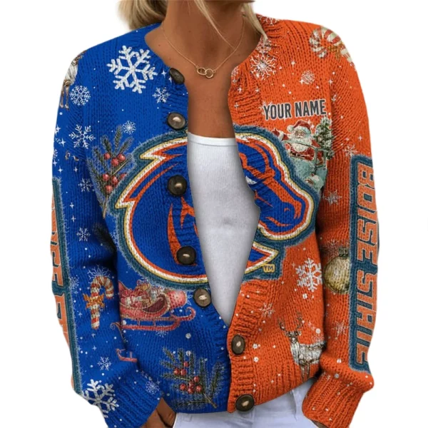 Boise State Broncos Women’s Knit Cardigan Sweater New 2026 Customize Name