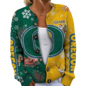 Oregon Ducks Women’s Knit Cardigan Sweater New 2026 Customize Name