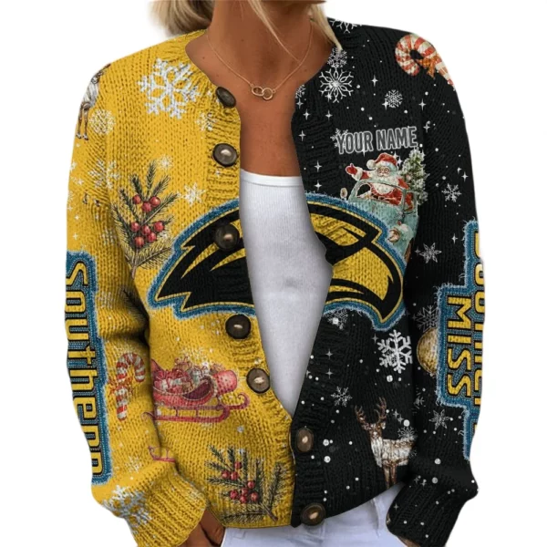 Southern Miss Golden Eagles Women’s Knit Cardigan Sweater New 2026 Customize Name