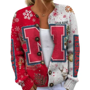 Nebraska Huskers Women’s Knit Cardigan Sweater New 2026 Customize Name