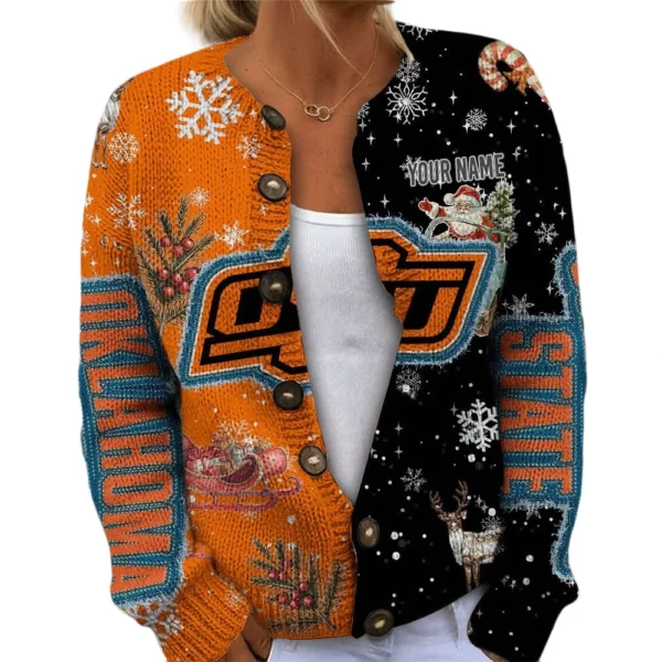 Oklahoma State Cowboys Women’s Knit Cardigan Sweater New 2026 Customize Name
