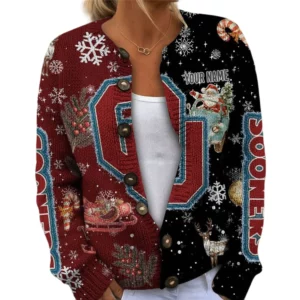 Oklahoma Sooners Women’s Knit Cardigan Sweater New 2026 Customize Name