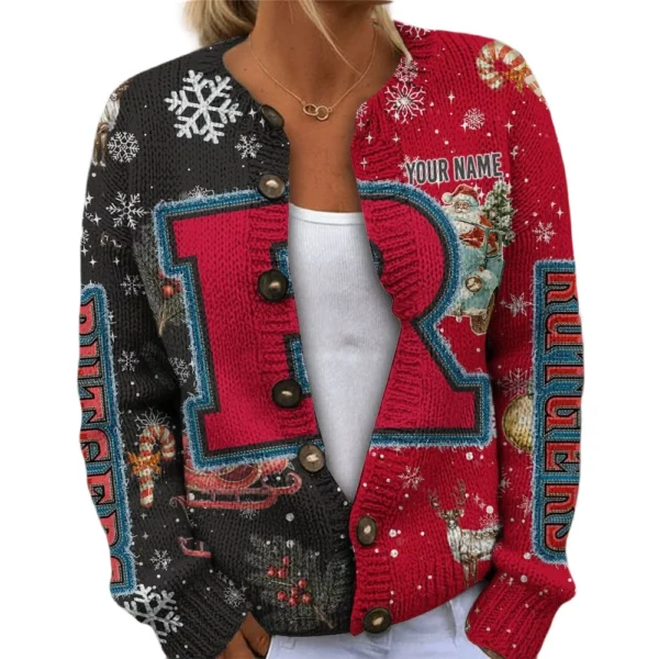 Rutgers Scarlet Knights Women’s Knit Cardigan Sweater New 2026 Customize Name