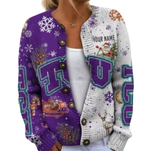 TCU Horned Frogs Women’s Knit Cardigan Sweater New 2026 Customize Name