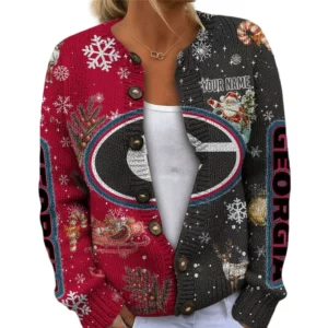 Georgia Bulldogs Women’s Knit Cardigan Sweater New 2026 Customize Name
