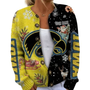 Iowa Hawkeyes Women’s Knit Cardigan Sweater New 2026 Customize Name